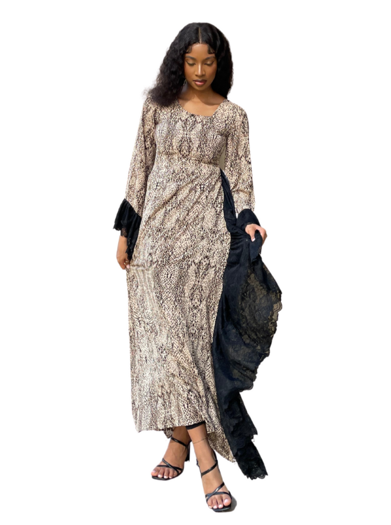  Zahra - Beige Print front view