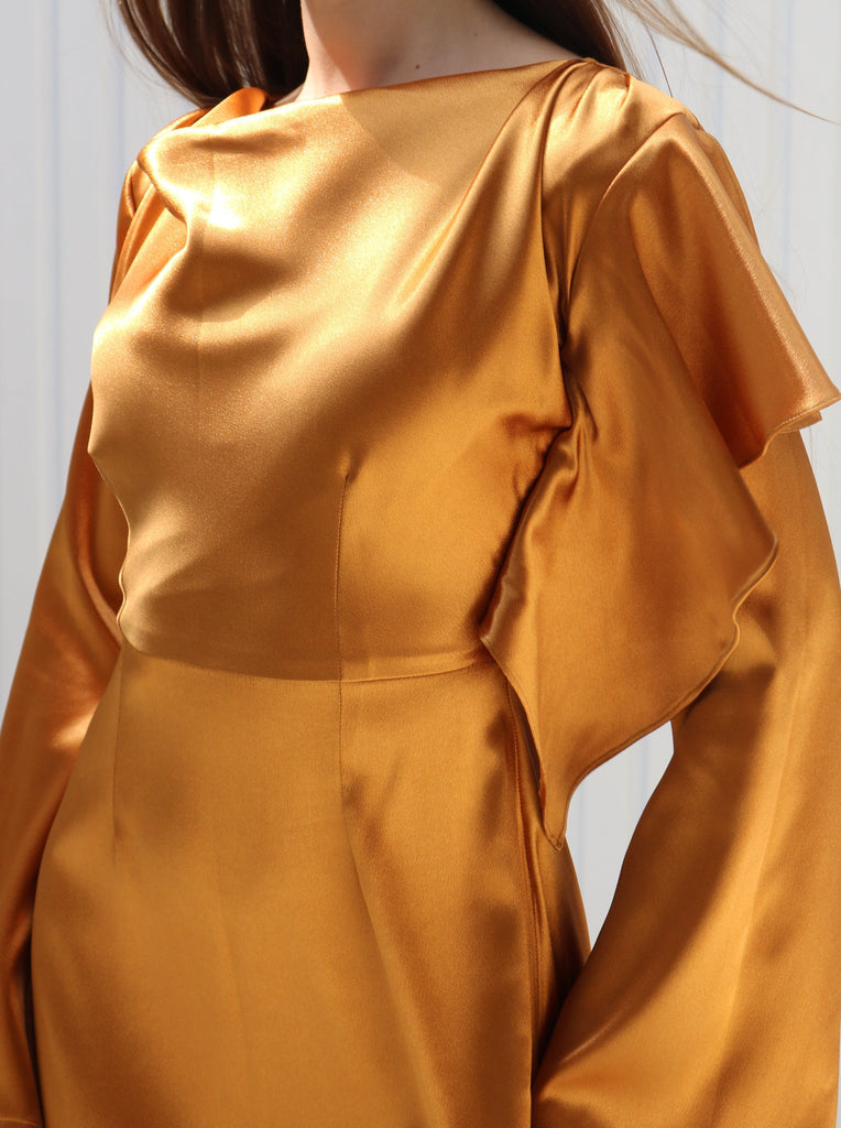 Maeve, Signature A-line dress in gold