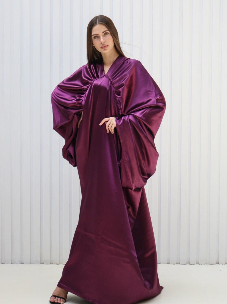 Marie, West African Bubu Inspired Dress in plum