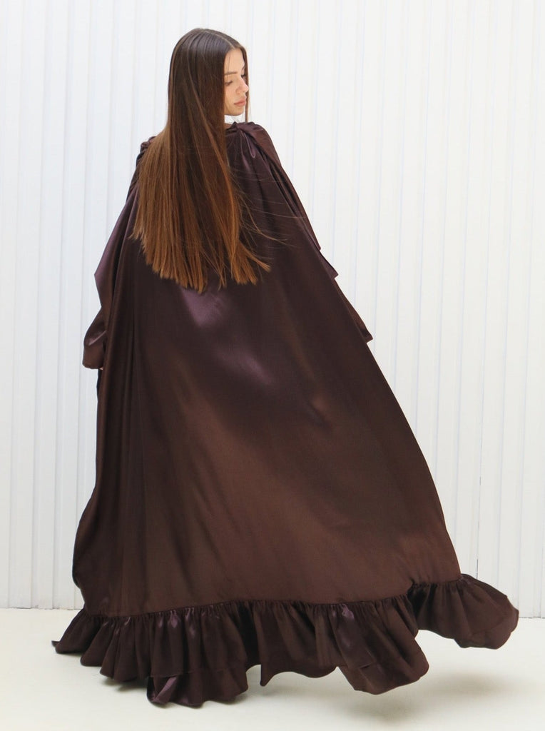 Mona Dress Cape in coffee brown