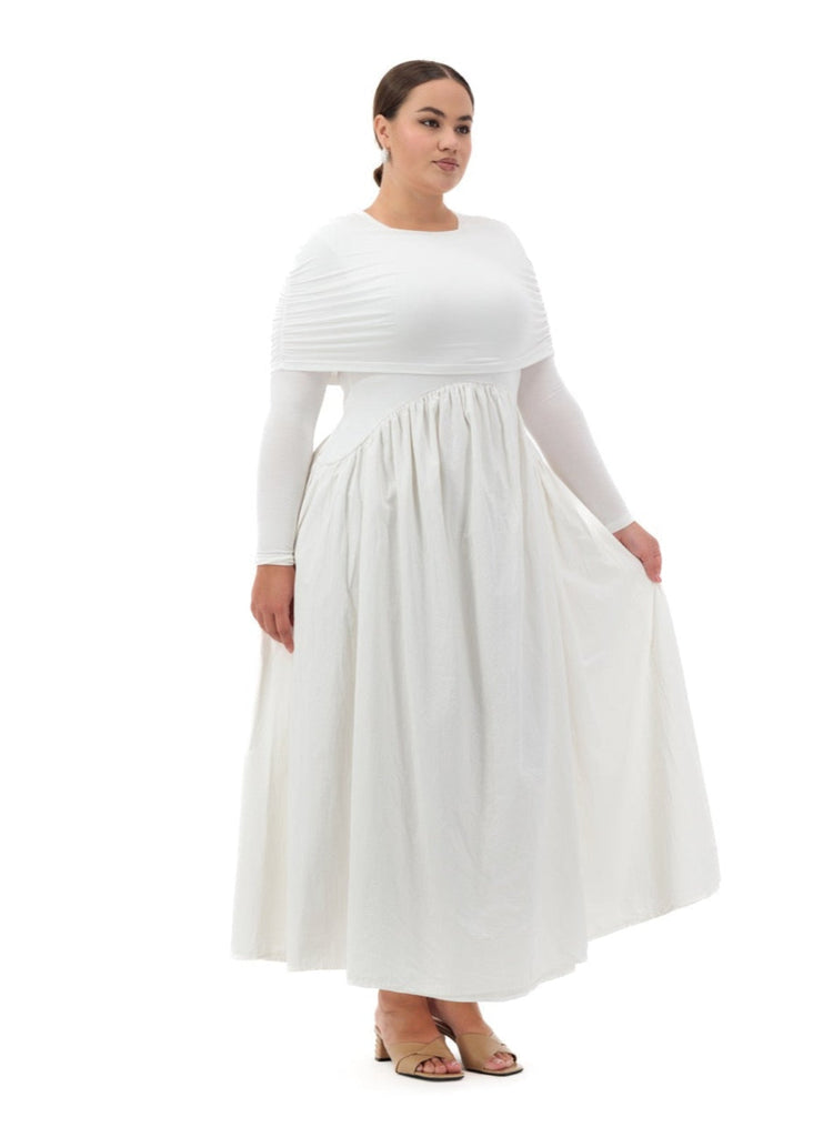 MissFM Vera White Neutral Drop skirt