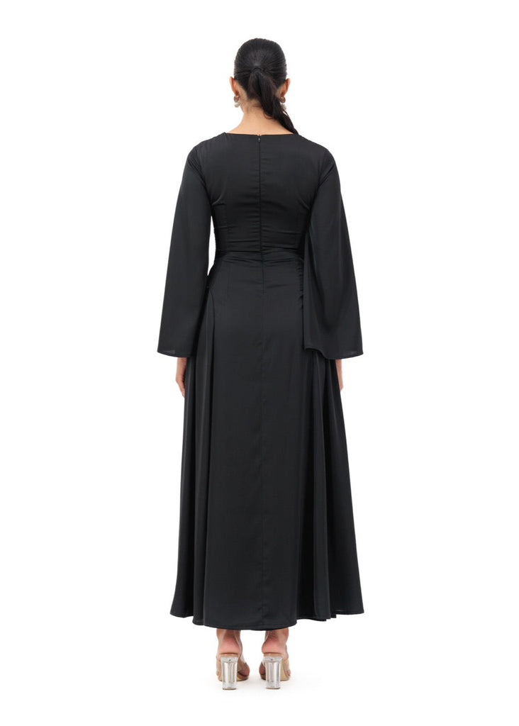Opal black back faux-corset dress