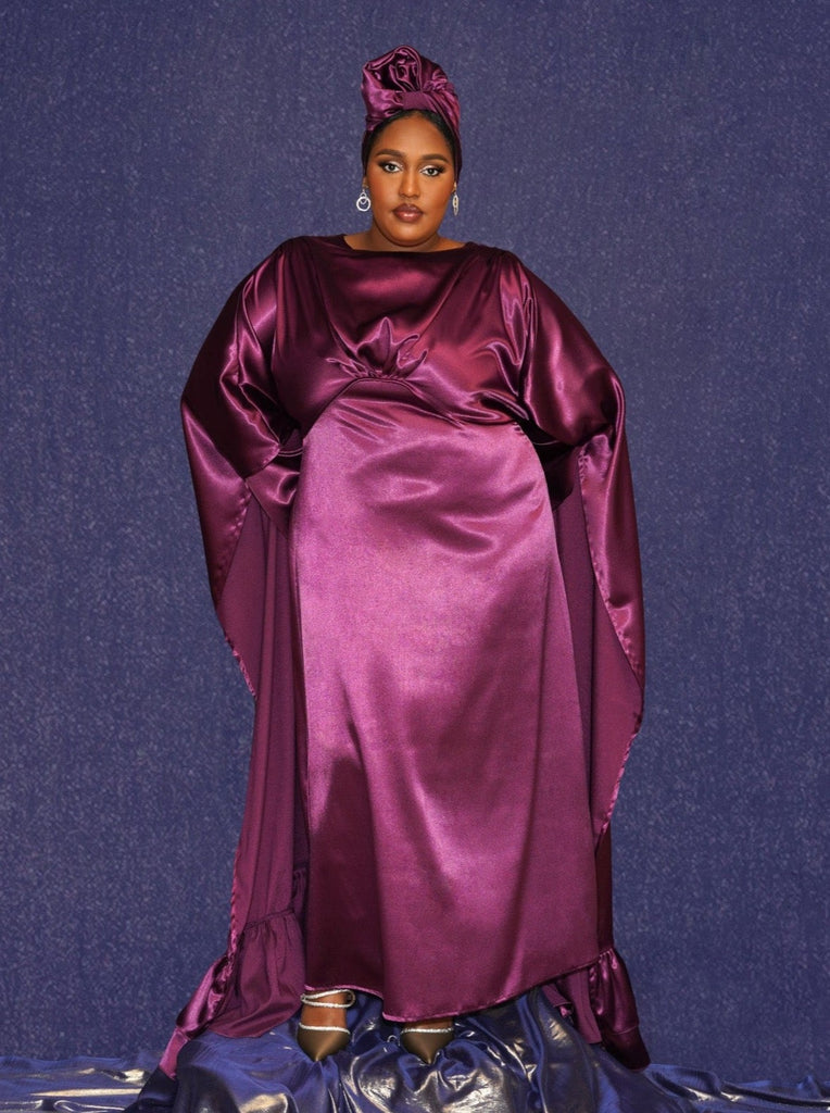 Mona Dress Cape in plum