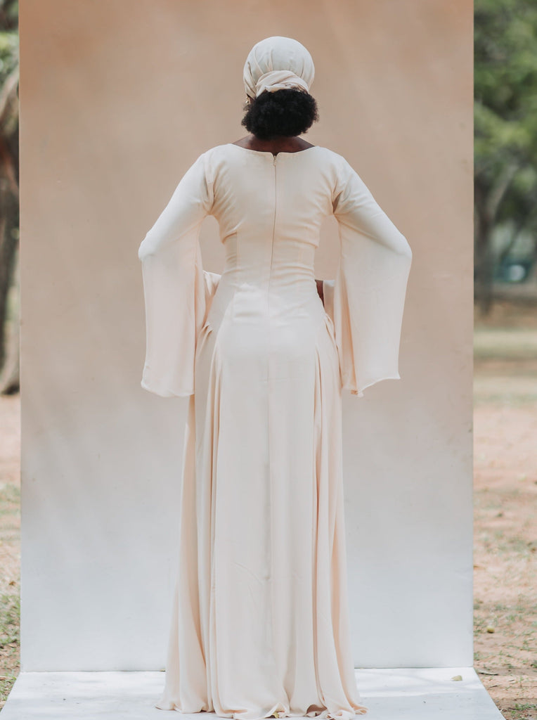 Opal 2.0, Faux-corset Maxi Dress cream