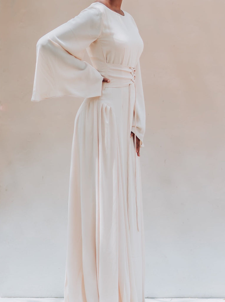 Opal 2.0, Faux-corset Maxi Dress side view